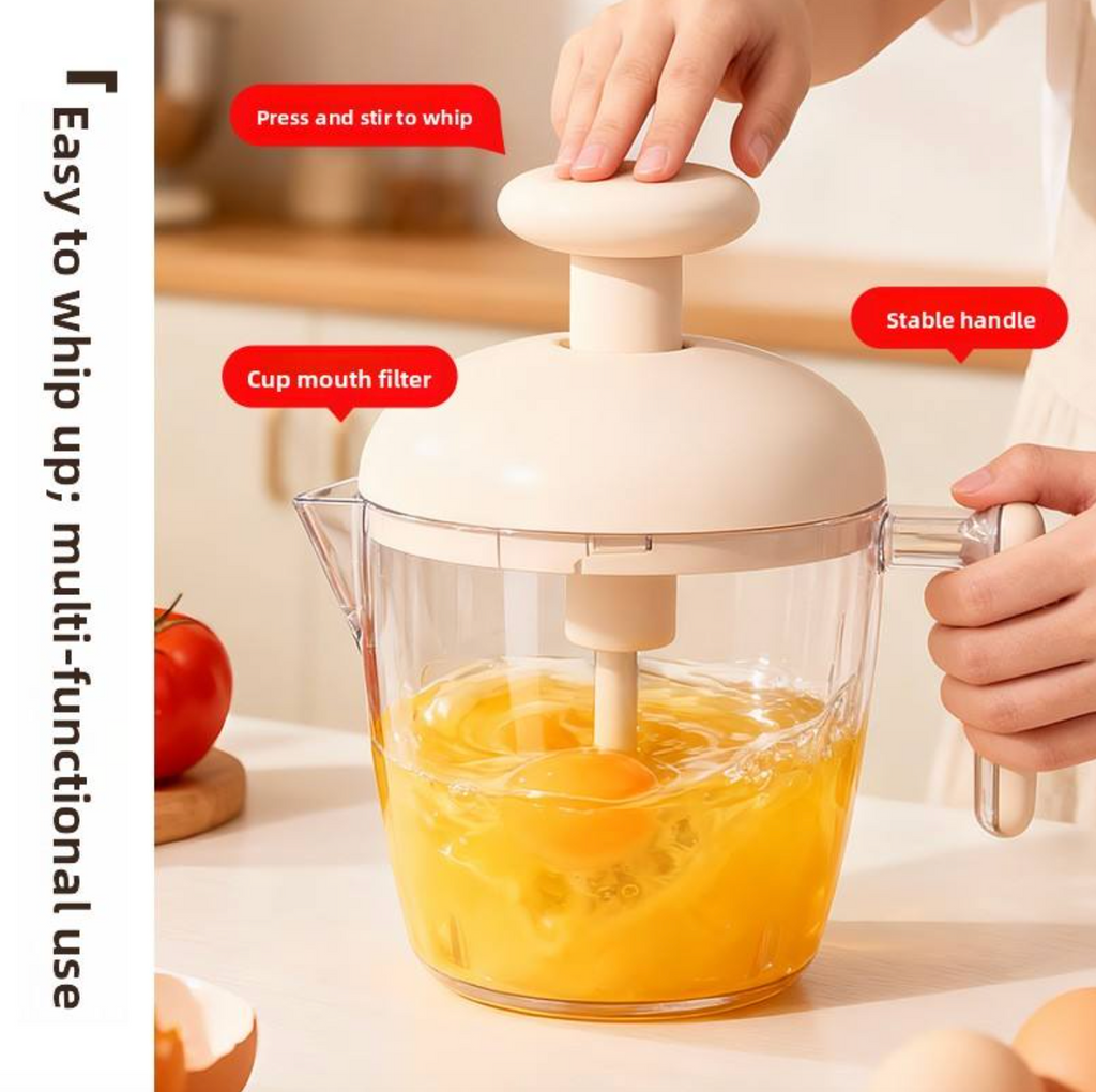 Multi-Functional Press-and-Stir Egg Beater