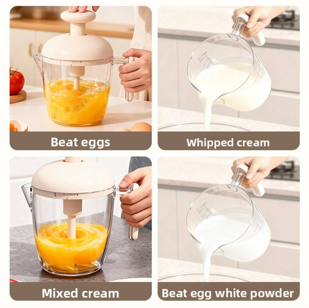 Multi-Functional Press-and-Stir Egg Beater